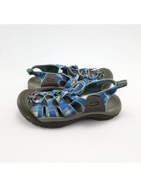 Womens Keen Newport Blue White Outdoor Terrain Waterproof Lace Sandals Size 10